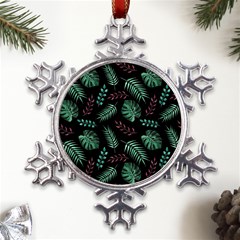 Geometric-seamless-pattern Metal Large Snowflake Ornament by Amaryn4rt