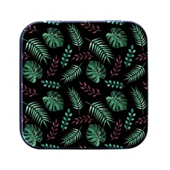 Abstract-seamless-pattern-with-tropical-leaves-hand-draw-texture-vector Square Metal Box (black)