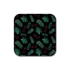 Memphis-seamless-patterns-abstract-jumble-textures Rubber Square Coaster (4 Pack) by Amaryn4rt