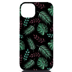 Abstract-seamless-pattern-with-tropical-leaves-hand-draw-texture-vector Iphone 14 Plus Black Uv Print Case by Amaryn4rt