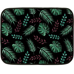 Abstract-seamless-pattern-with-tropical-leaves Two Sides Fleece Blanket (mini) by Amaryn4rt