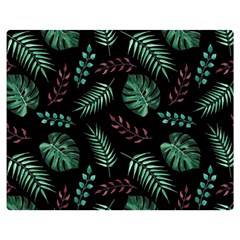 Abstract-seamless-pattern-with-tropical-leaves Two Sides Premium Plush Fleece Blanket (medium) by Amaryn4rt