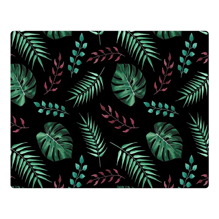 Abstract-seamless-pattern-with-tropical-leaves Two Sides Premium Plush Fleece Blanket (Large)