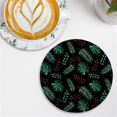 Memphis-seamless-patterns-abstract-jumble-textures Uv Print Round Tile Coaster by Amaryn4rt