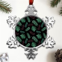 Memphis-seamless-patterns-abstract-jumble-textures Metal Small Snowflake Ornament by Amaryn4rt