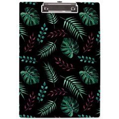 Abstract-seamless-pattern-with-tropical-leaves A4 Acrylic Clipboard by Amaryn4rt