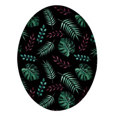 Abstract-seamless-pattern-with-tropical-leaves Oval Glass Fridge Magnet (4 Pack) by Amaryn4rt