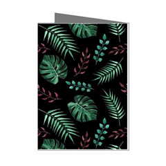 Tropical Leaves Pattern Mini Greeting Cards (pkg Of 8) by Amaryn4rt