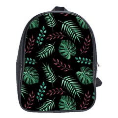 Tropical Leaves Pattern School Bag (xl) by Amaryn4rt