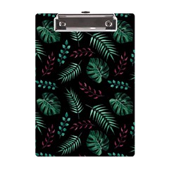 Tropical Leaves Pattern A5 Acrylic Clipboard by Amaryn4rt