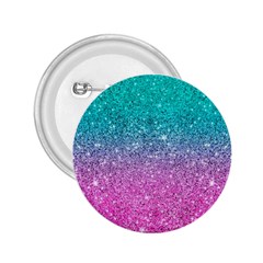 Pink And Turquoise Glitter 2.25  Buttons