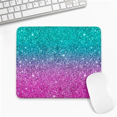 Pink And Turquoise Glitter Large Mousepad