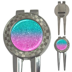 Pink And Turquoise Glitter 3-in-1 Golf Divots