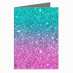 Pink And Turquoise Glitter Greeting Card