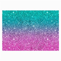 Pink And Turquoise Glitter Large Glasses Cloth (2 Sides) by Sarkoni