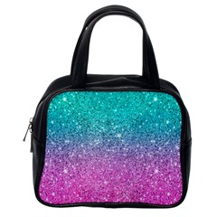 Pink And Turquoise Glitter Classic Handbag (One Side)