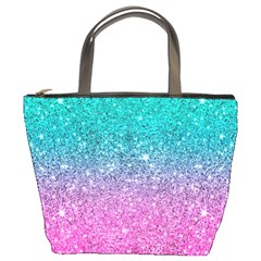 Pink And Turquoise Glitter Bucket Bag