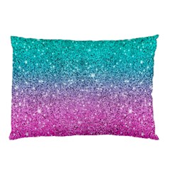 Pink And Turquoise Glitter Pillow Case