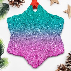 Pink And Turquoise Glitter Ornament (Snowflake)