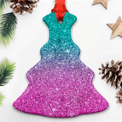 Pink And Turquoise Glitter Ornament (Christmas Tree) 