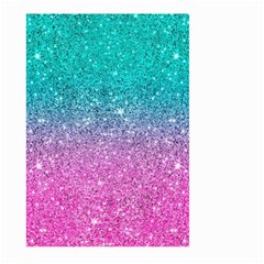 Pink And Turquoise Glitter Large Garden Flag (Two Sides)