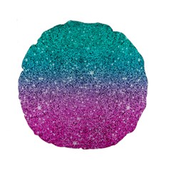 Pink And Turquoise Glitter Standard 15  Premium Round Cushions