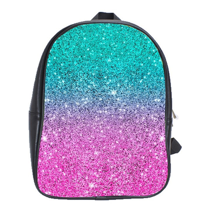 Pink And Turquoise Glitter School Bag (XL)