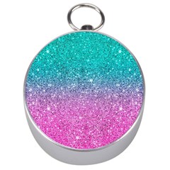 Pink And Turquoise Glitter Silver Compasses