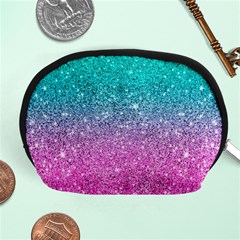 Pink And Turquoise Glitter Accessory Pouch (Medium)