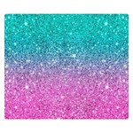 Pink And Turquoise Glitter Two Sides Premium Plush Fleece Blanket (Small) 50 x40  Blanket Back