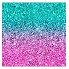 Pink And Turquoise Glitter Square Satin Scarf (36  x 36 )