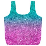 Pink And Turquoise Glitter Full Print Recycle Bag (XXXL) Back