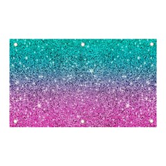 Pink And Turquoise Glitter Banner and Sign 5  x 3 