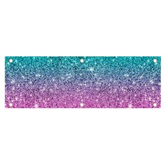 Pink And Turquoise Glitter Banner and Sign 6  x 2 