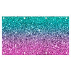 Pink And Turquoise Glitter Banner and Sign 7  x 4 