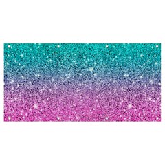 Pink And Turquoise Glitter Banner and Sign 8  x 4 