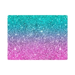 Pink And Turquoise Glitter Premium Plush Fleece Blanket (Mini)