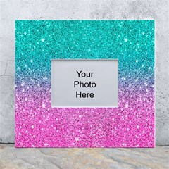 Pink And Turquoise Glitter White Wall Photo Frame 5  X 7 