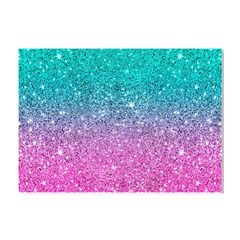 Pink And Turquoise Glitter Crystal Sticker (A4)