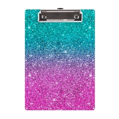 Pink And Turquoise Glitter A5 Acrylic Clipboard