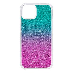 Pink And Turquoise Glitter Iphone 14 Tpu Uv Print Case