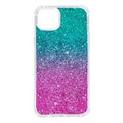 Pink And Turquoise Glitter iPhone 14 Plus TPU UV Print Case