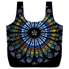 Mandala Floral Wallpaper Rose Window Strasbourg Cathedral France Full Print Recycle Bag (xxxl) by Sarkoni