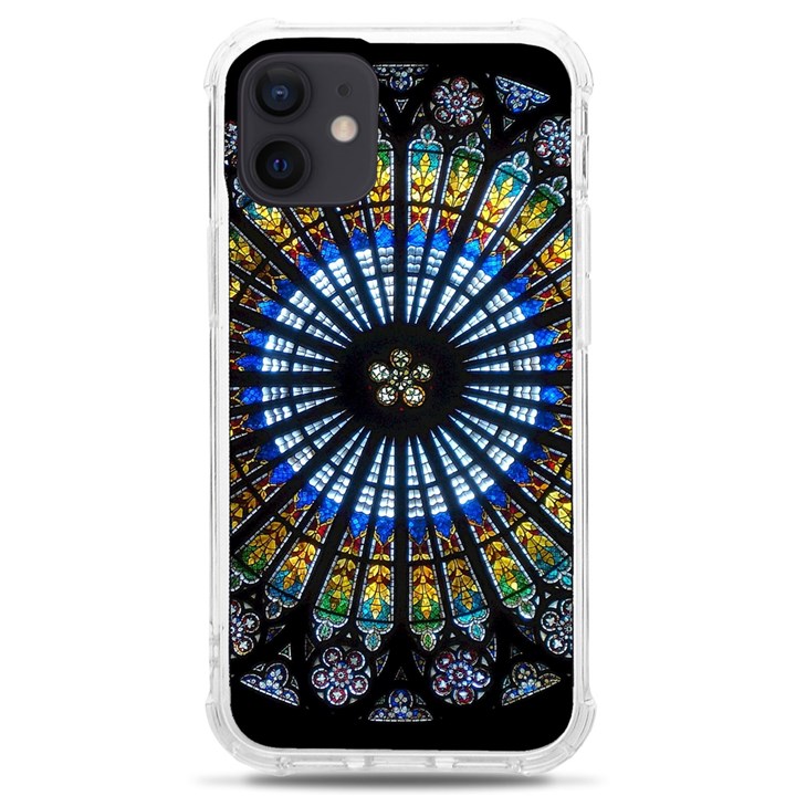 Mandala Floral Wallpaper Rose Window Strasbourg Cathedral France iPhone 12 mini TPU UV Print Case	