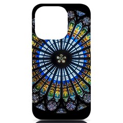 Mandala Floral Wallpaper Rose Window Strasbourg Cathedral France Iphone 14 Pro Black Uv Print Case by Sarkoni