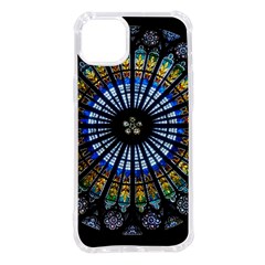 Mandala Floral Wallpaper Rose Window Strasbourg Cathedral France Iphone 14 Plus Tpu Uv Print Case by Sarkoni