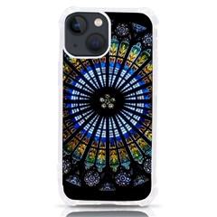 Mandala Floral Wallpaper Rose Window Strasbourg Cathedral France Iphone 13 Mini Tpu Uv Print Case by Sarkoni