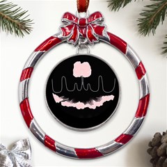 Garage Indie Arctic Monkeys Psychedelic Punk Rock Metal Red Ribbon Round Ornament by Sarkoni