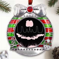 Garage Indie Arctic Monkeys Psychedelic Punk Rock Metal X mas Ribbon With Red Crystal Round Ornament by Sarkoni