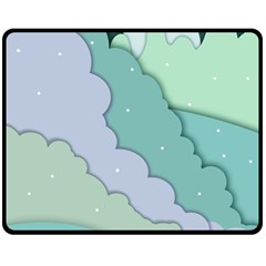 Winter Snow Mountains Nature Two Sides Fleece Blanket (medium) by Pakjumat